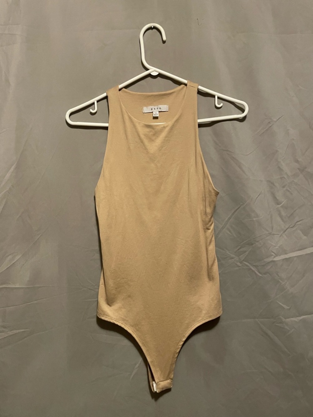 gaze Tan Sleeveless Ribbed Bodysuit